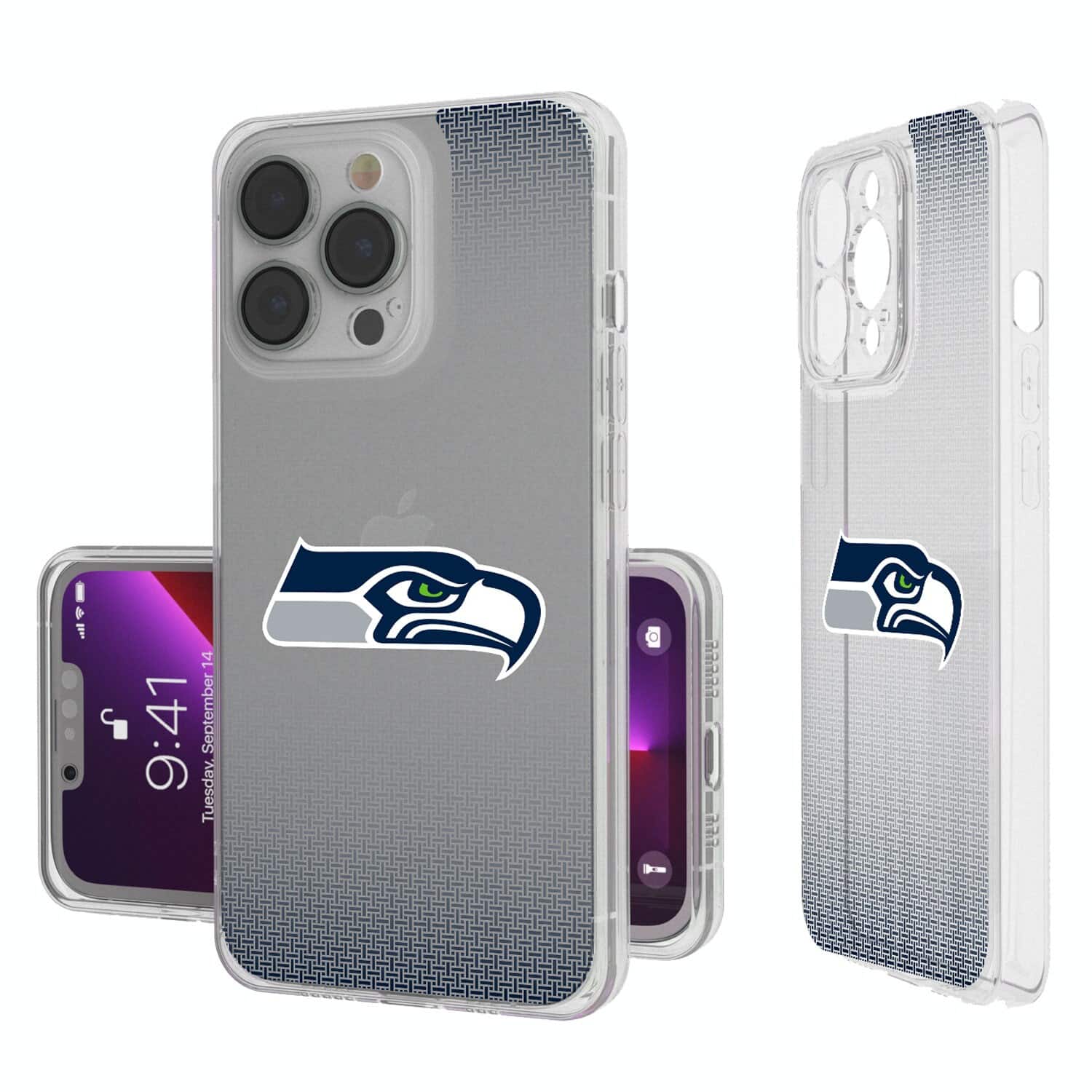 Keyscaper - NFL - Seattle Seahawks Linen Logo iPhone Clear Case - 13 Pro Max - Multicolor