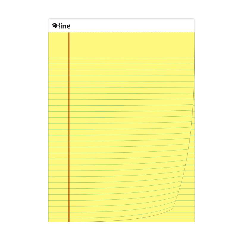 Front. C-line - Legal Pad, Wide Ruled, Yellow, 50 Sheets - 8-1/2" x 11-3/4".