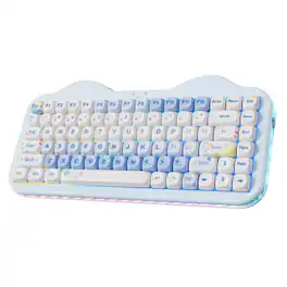 PO3TICJUNKI3 - C75 Wireless Mechanical 75 Layout Hot-swappable Nkro Bt5 0 usb-c Mode Dye-sub Pbt Moa Keycaps Rgb Gasket Mo - Blue