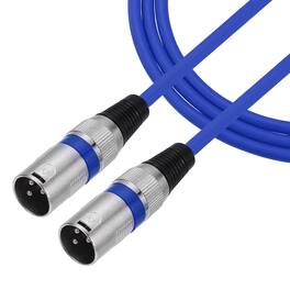 Unique Bargains - 3-Pin XLR Male to Male Microphone Cable with XLR Audio Professional Adapter for Stage Studio PA Systems - Blue