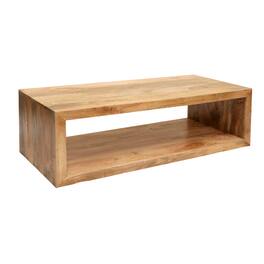 Manhattan Lane - Keli 58 Inch Mango Wood Coffee Table, Open Cube, 1 Shelf - Brown
