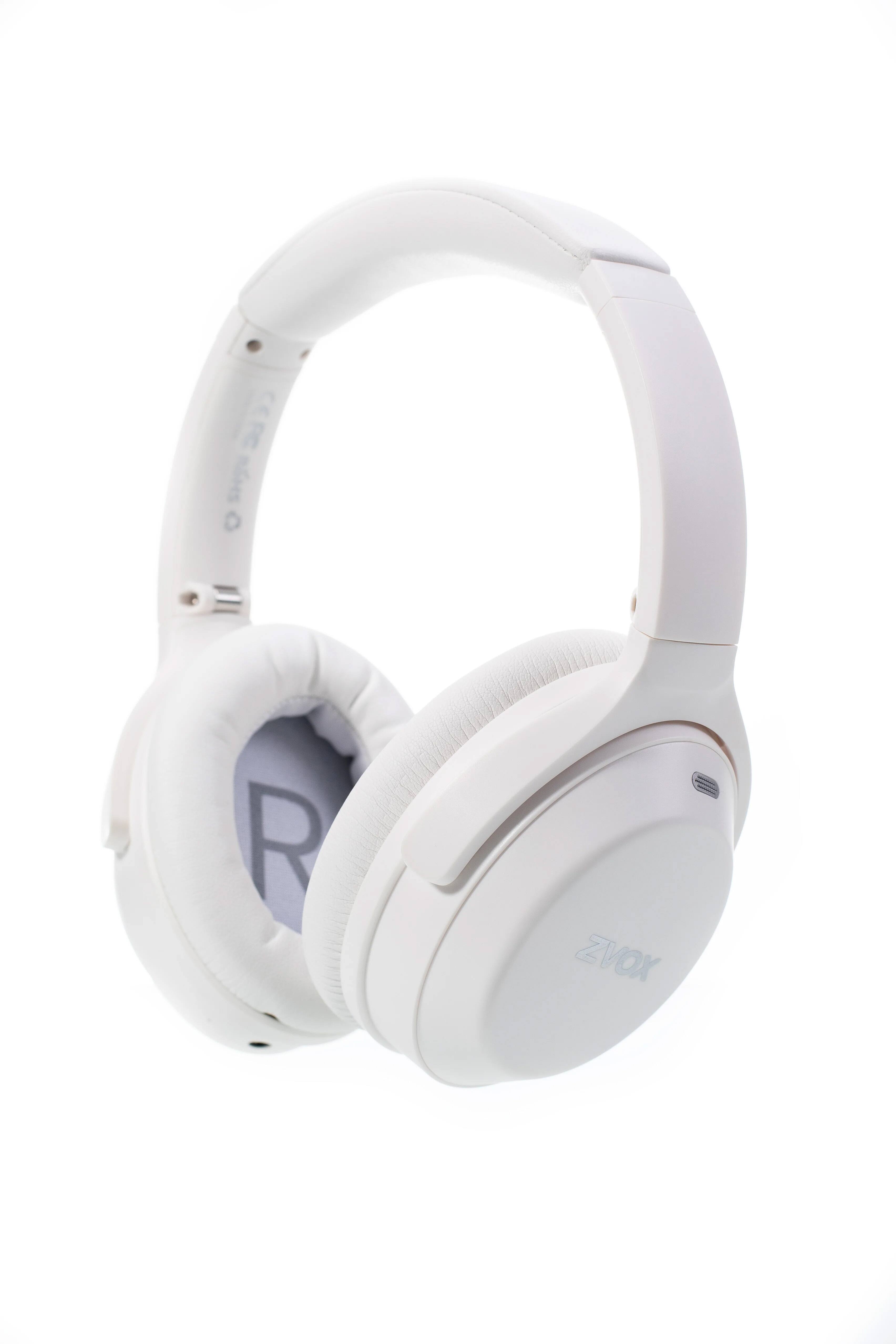 Front. ZVOX - AV52 AccuVoice Over the Ear Headphones - White.