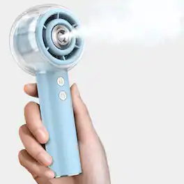 Anysun - Misting Handheld Portable Fan with 4 Strong Wind, 6000mAh Rechargeable Powerful, Mini Small Hand & Pocket Fan - Blue