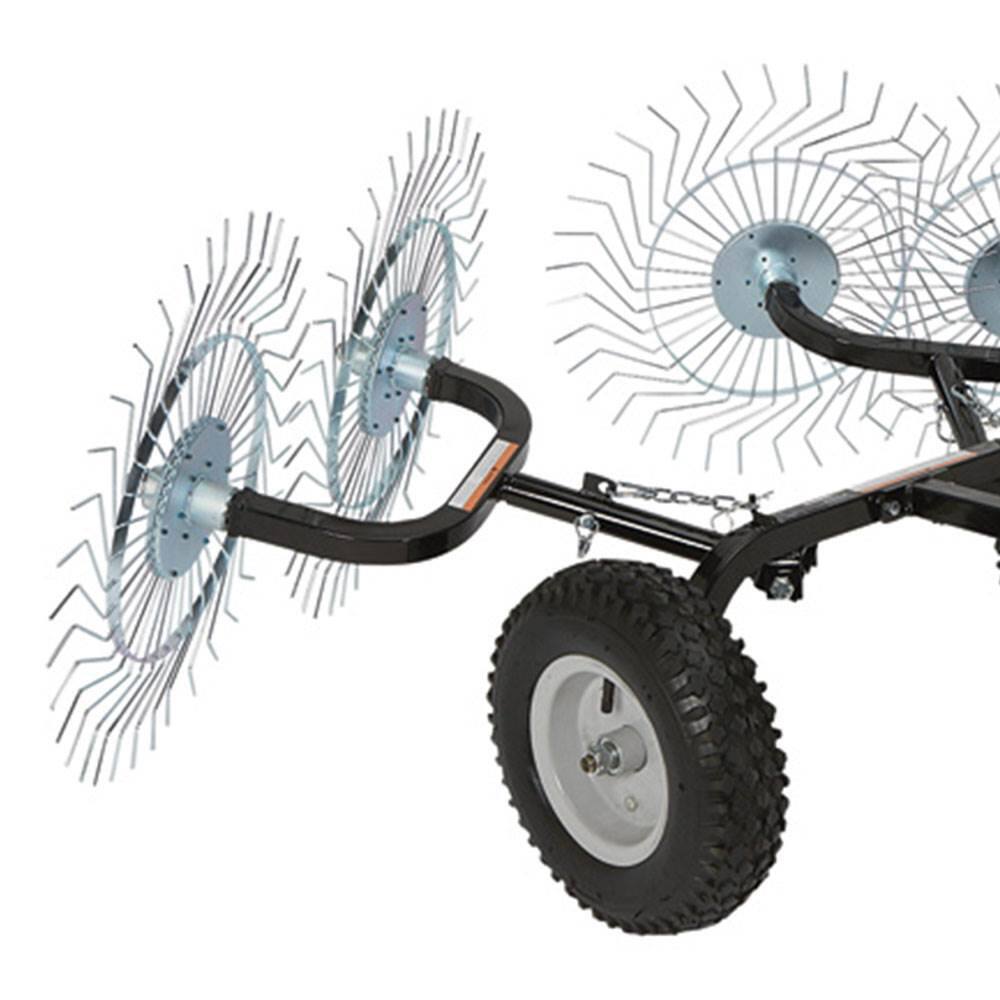 Front. Yard Tuff - Yard Tuff Acreage Rake, Steel Tow Behind Dethatcher for Lawn & Garden, 48 Inch - Black.