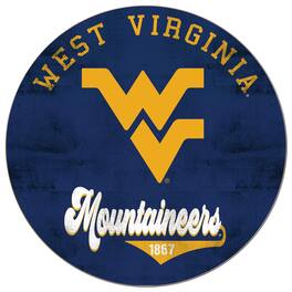 Jardine - West Virginia Mountaineers 20'' x 20'' Retro Logo Circle Sign - Navy