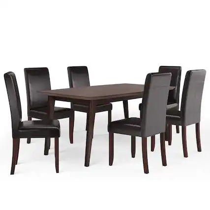 Front. Simpli Home - Acadian / Draper 7-Piece Dining Set - Tanners Brown.
