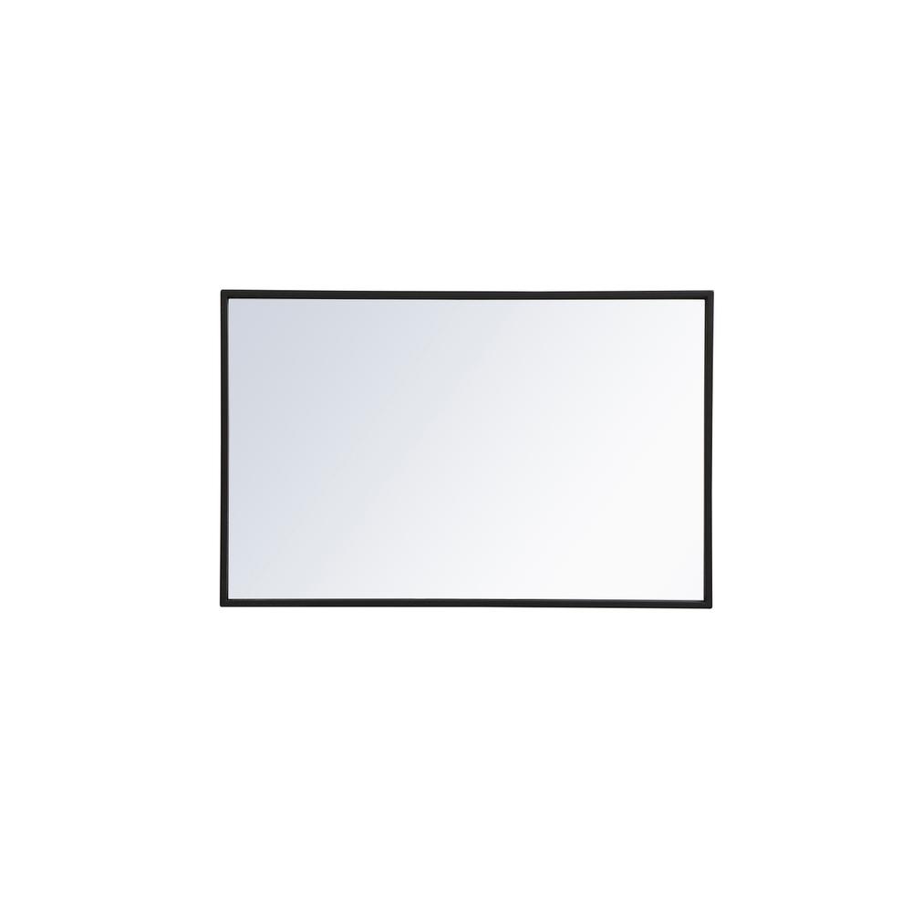 Back. Elegant Decor - Metal frame rectangle mirror 18x28 inch in black - Black.