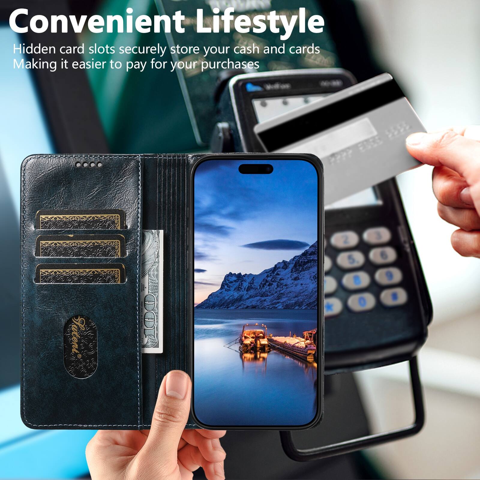 UUCOVER Retro PU Leather Wallet Case for Apple iPhone 18 Pro,Magnetic ...