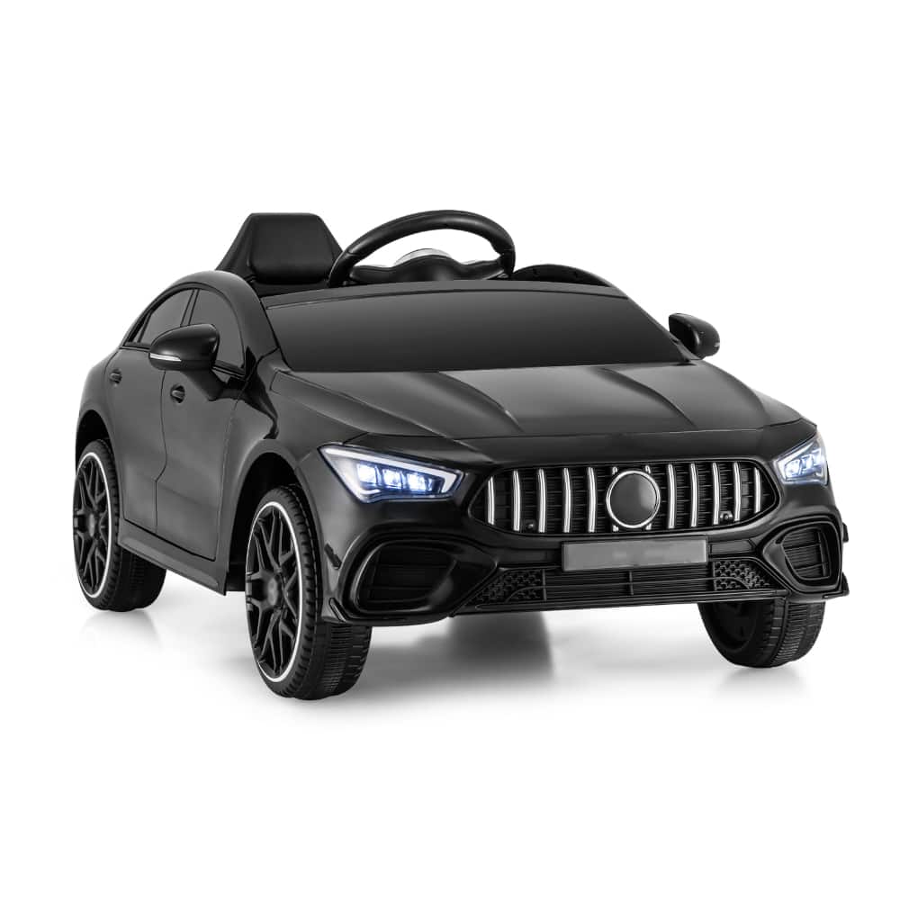 SlickBlue - 12V Battery Kids Ride-On Luxury-Style Car with Remote - Black