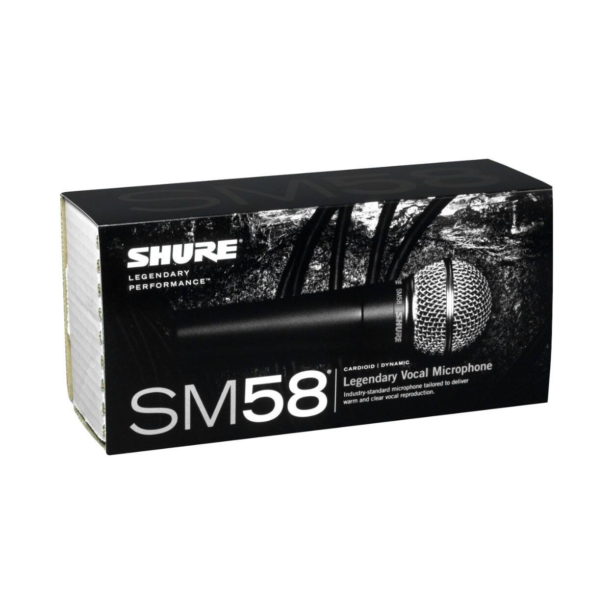 SHURE LEGENDARY PERFORMANCE SM58 I I DYNAMIC CARDIOID Microphone Legendary Vocal Microphone tailored to deliver Industry-standard microphone clear vocal reproduction. SM58 warm and clear vocal reproduction.