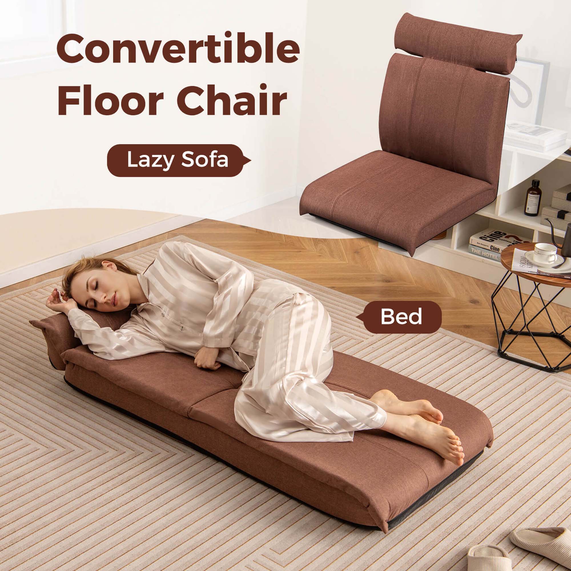 Convertible Floor Chair Lazy Sofa - Ciee THE HOTEC Bed