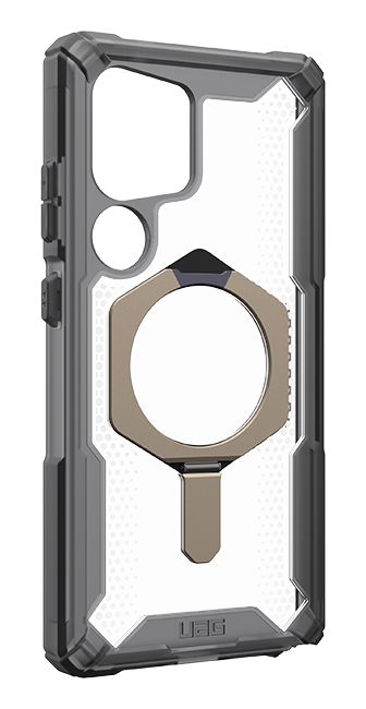 Angle. UAG - UAG Plasma XTE Case + Magnet Kickstand Clear/Gold  - Samsung Galaxy S25 Ultra - Ash/Titanium.
