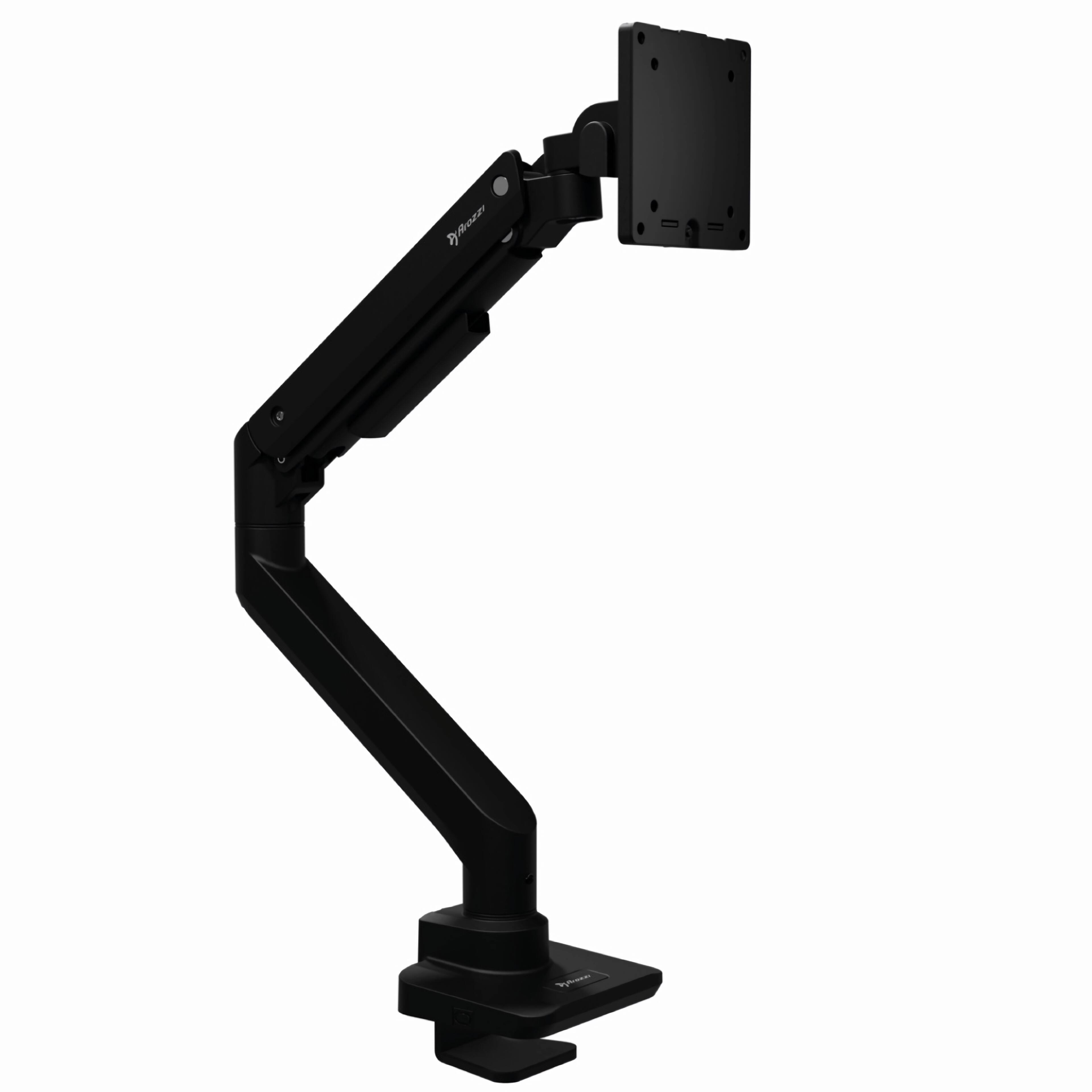 Alt View 2. Arozzi - Arozzi Alzare Neo Pro Gas Spring Heavy Duty Single Monitor Arm – Supports Large & Ultra-Wide Screens – Black - Black.
