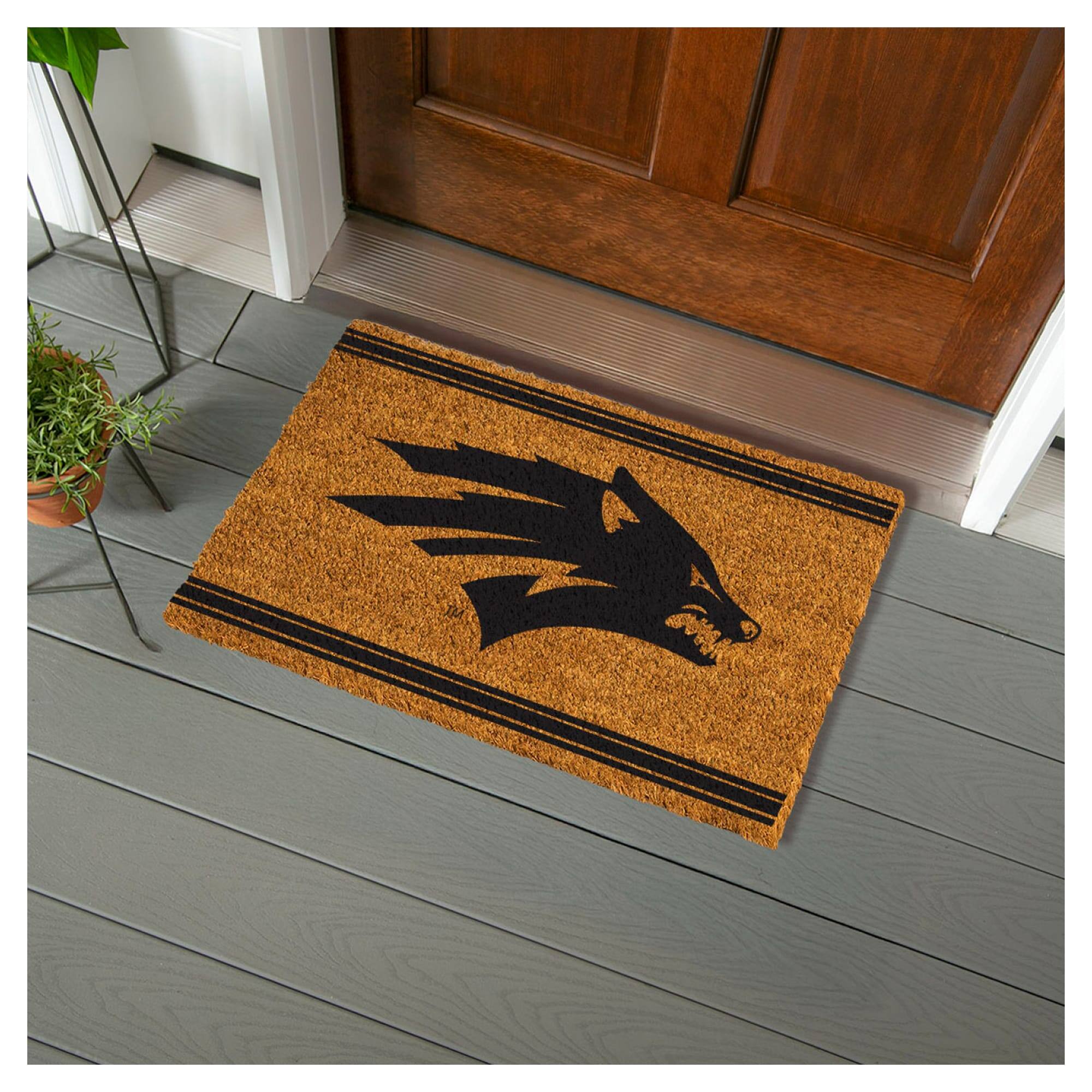 Alt View 1. Evergreen Enterprises - Nevada Wolf Pack 28" x 16" Primary Logo Outdoor Coir Entryway Mat - Multicolor.