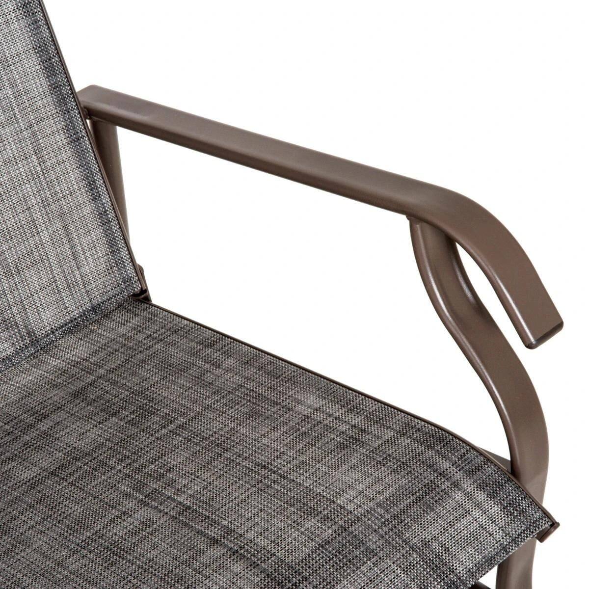 Alt View 9. Resenkos - Resenkos 2-Person Outdoor Swing Set, Central Table & Solo Seats, Comfortable Loveseat with Breathable Fabric, Gray - Gray.