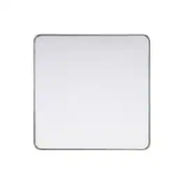 Elegant Decor - Contour Metal Rectangle Mirror 36x40 - Silver
