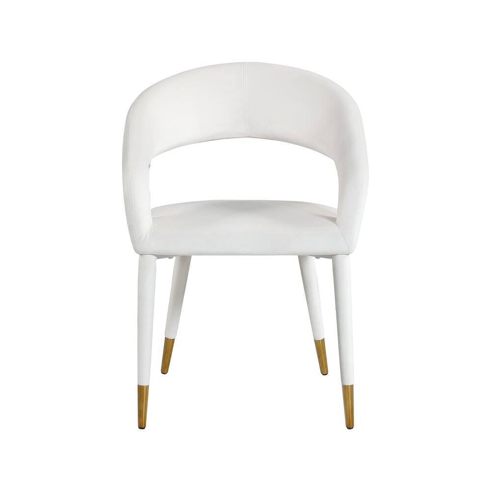 Alt View 2. Meridian Furniture - Destiny Cream Velvet Dining Chair - Beige.