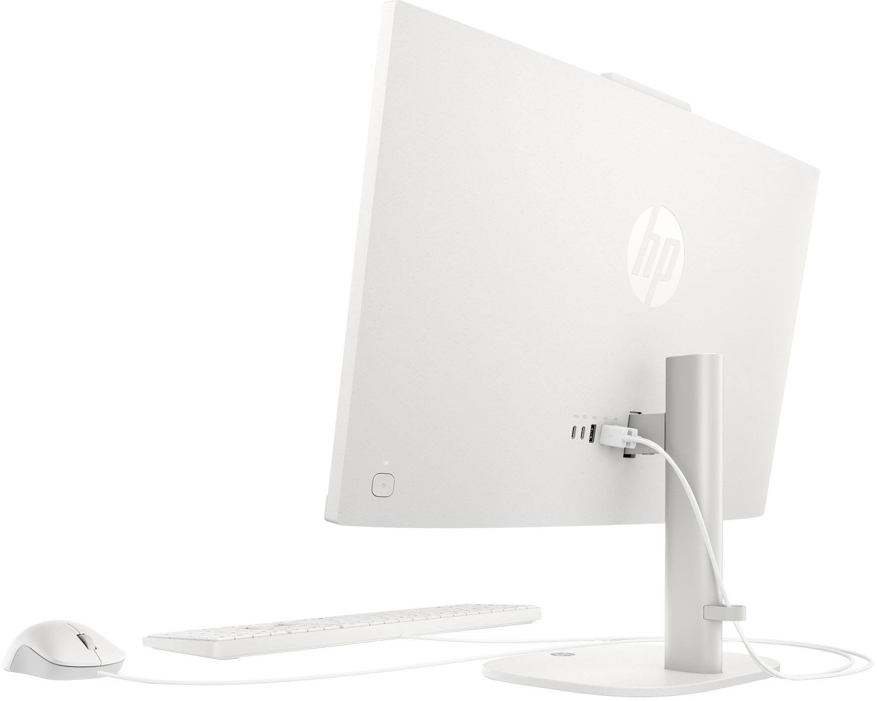Alt View 2. HP - OmniStudio 23.8" Full HD All-in-One - Intel N150 Processor - 8GB Memory - 128GB UFS - Cashmere White.