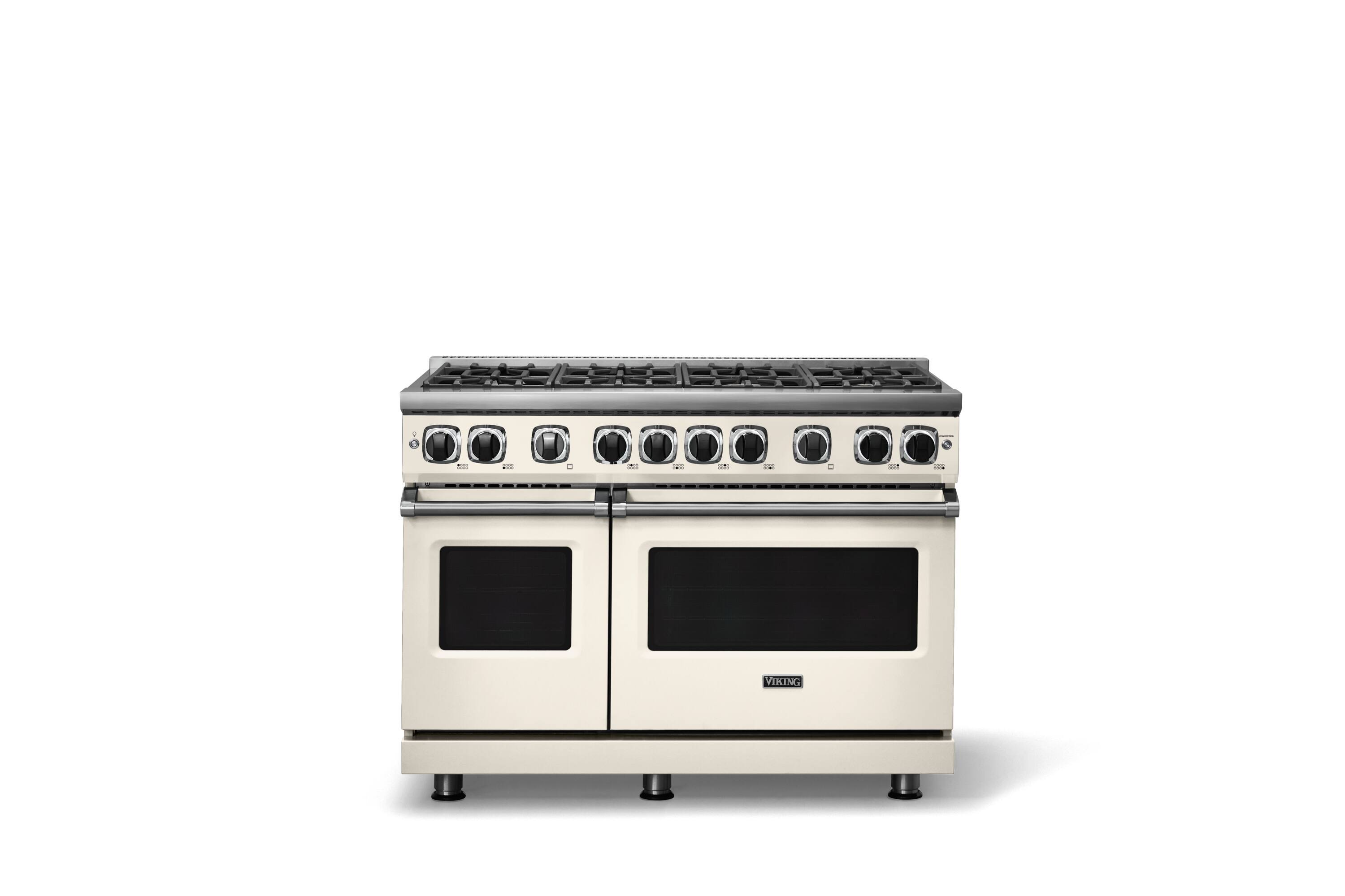 Alt View 4. Viking - 48"W. 7.3 Cu. Ft. Freestanding Sealed 8 Burner Gas Range - Pure White - Pure White.