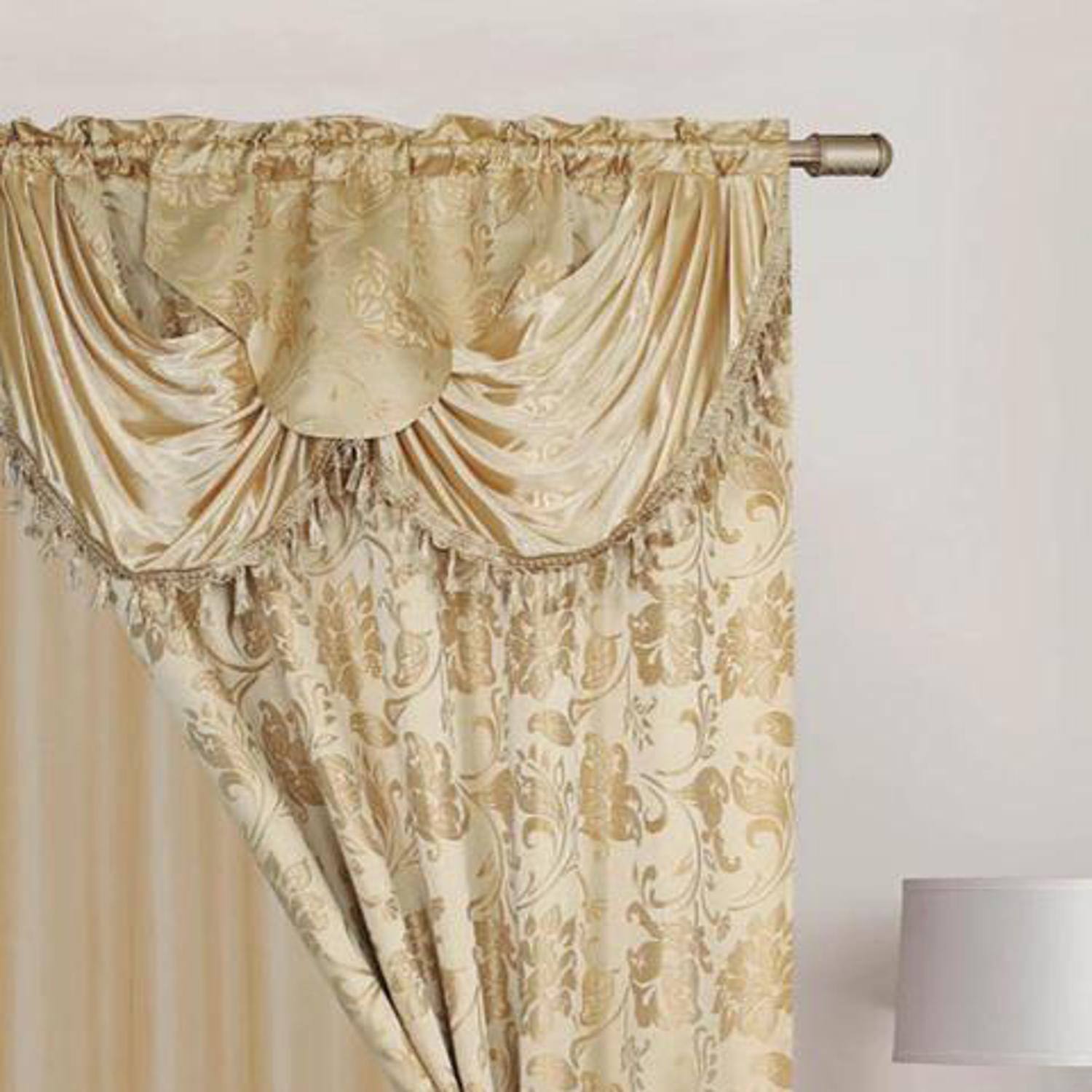 Angle. RT Designers Collection - Rt Designers Collection Clayton 2-Piece Double Panel Semi-Transparent Grommet Curtain Pair Panels Panel 54" X 84" Gold - Gold.