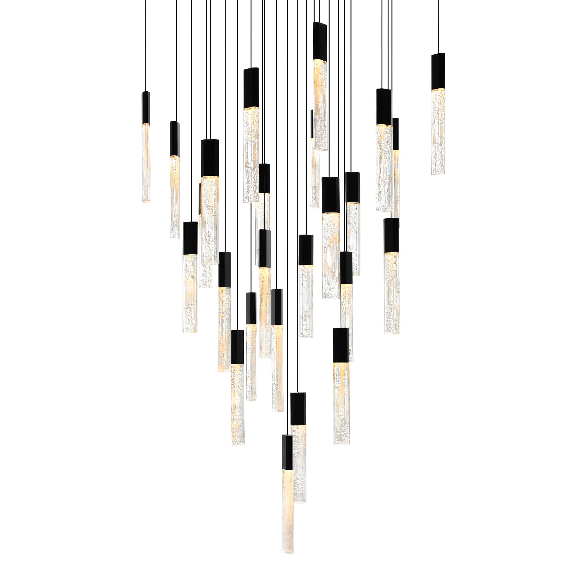 Angle. CWI Lighting - Greta Integrated LED Black Chandelier - Black.