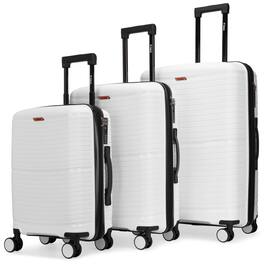 Bobcat - Trencher 3 Piece Expandable Hardside Spinner Luggage Set with TSA Lock - White