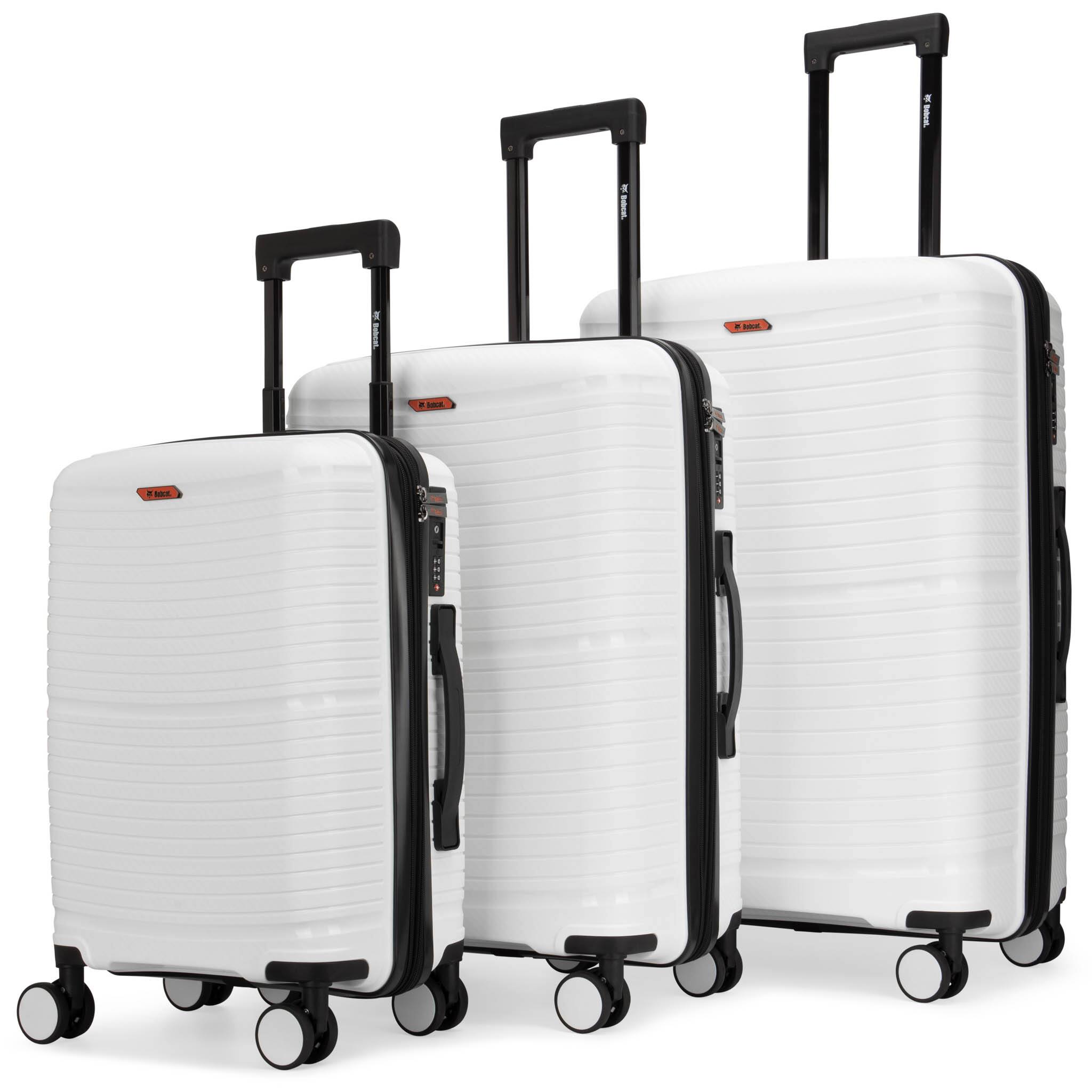 Front. Bobcat - Bobcat Trencher 3 Piece Expandable Hardside Spinner Luggage Set with TSA Lock - White - White.