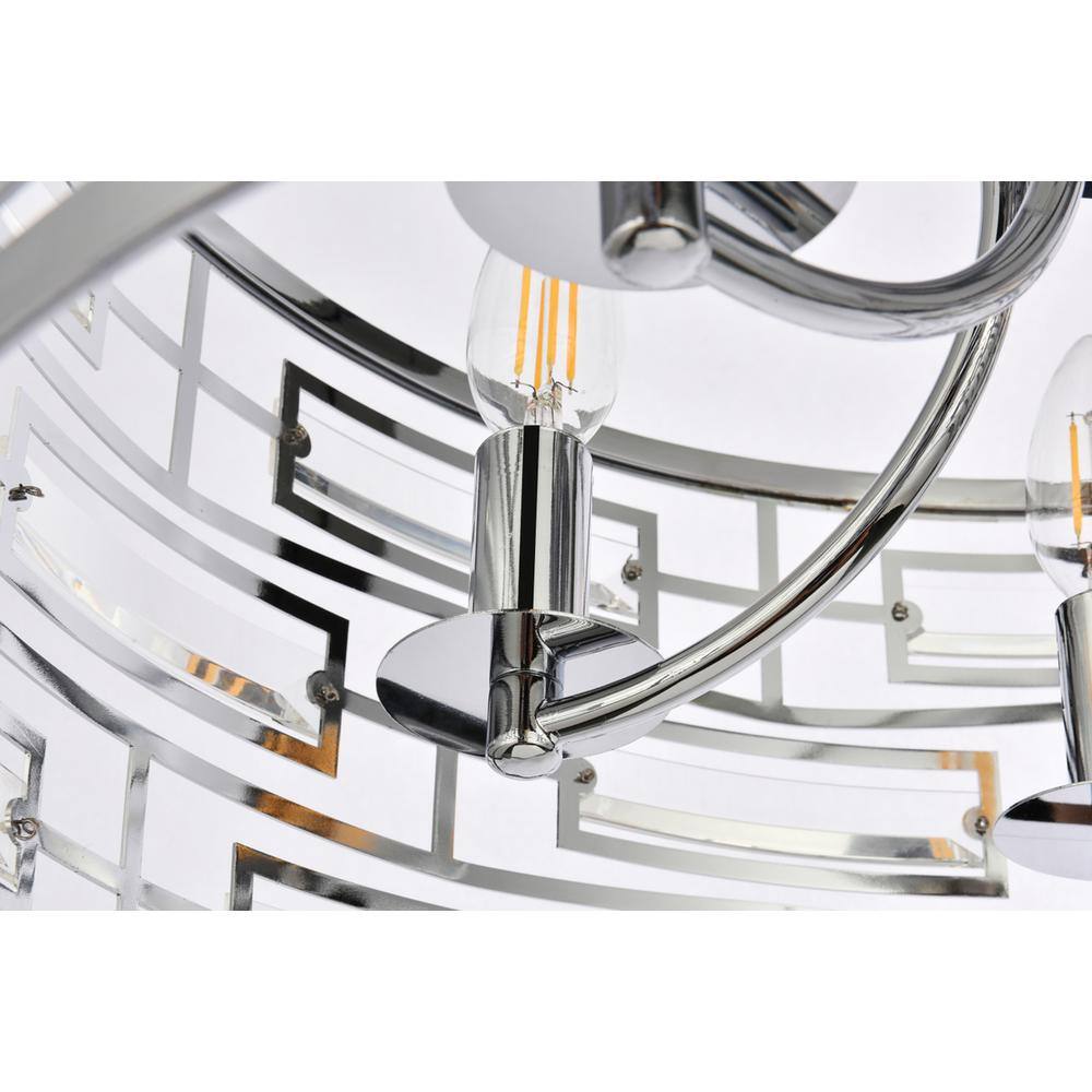 Alt View 4. Elegant Lighting - Kennedy 18.5 inch pendant in chrome - Chrome.