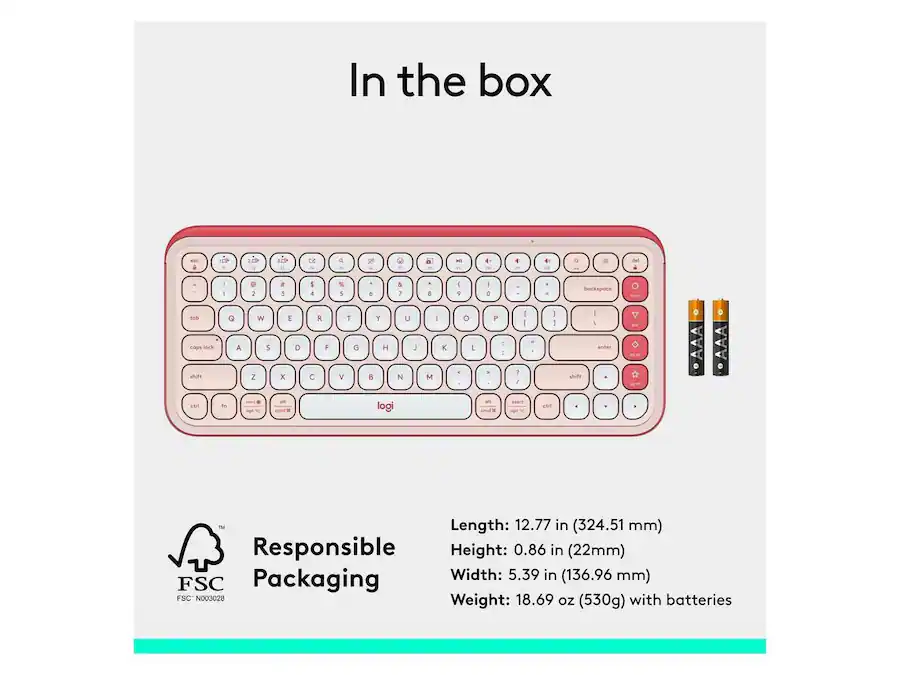 Logitech POP ICON KEYS Wireless Bluetooth Keyboard, Comfortable Typing ...