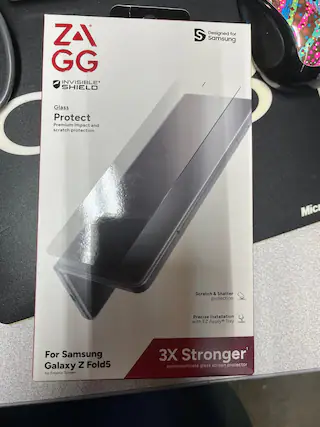 ZAX GG INVISIBLE SHIELD S Designed for Samsung Glass Protect Premium impact and scratch protection Mic Scratch & Shatter protection D Precise Installation 4 with EZ Apply Tray For Samsung Galaxy Z Fold5 for Exterior Screen 3X Stronger aluminosilicate glass screen protector