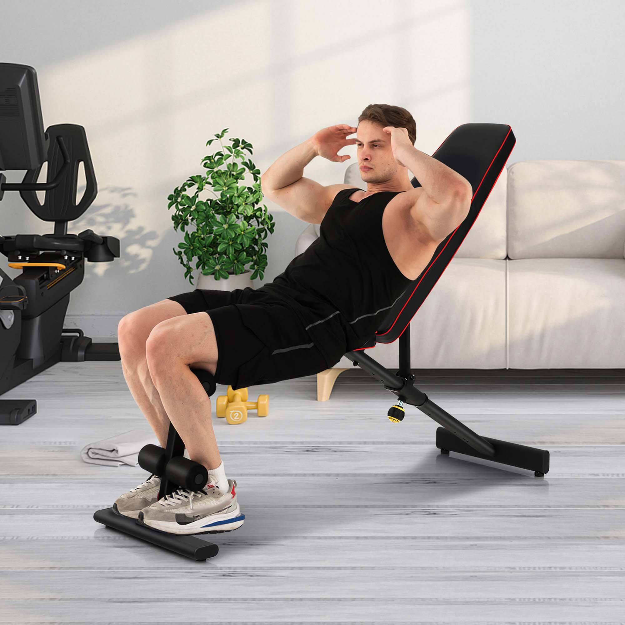 Alt View 11. Costway - Adjustable Weight Bench for Full Body Strength Training Incline Decline Home Gym - Black.