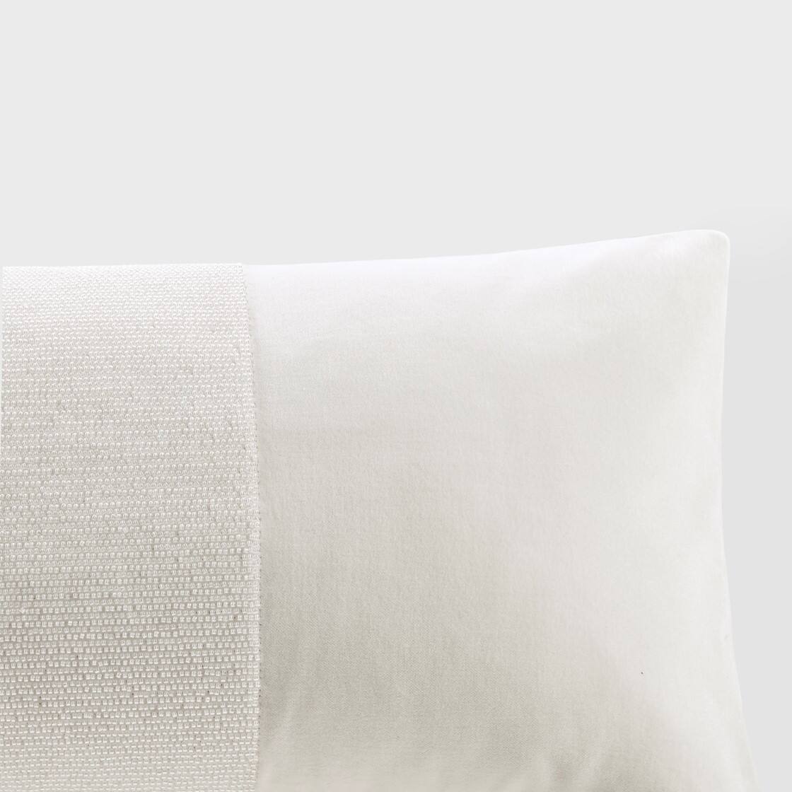Alt View 1. Gracie Mills - Gracie Mills Berry Beaded Cotton Velvet Oblong Decor Pillow - White.