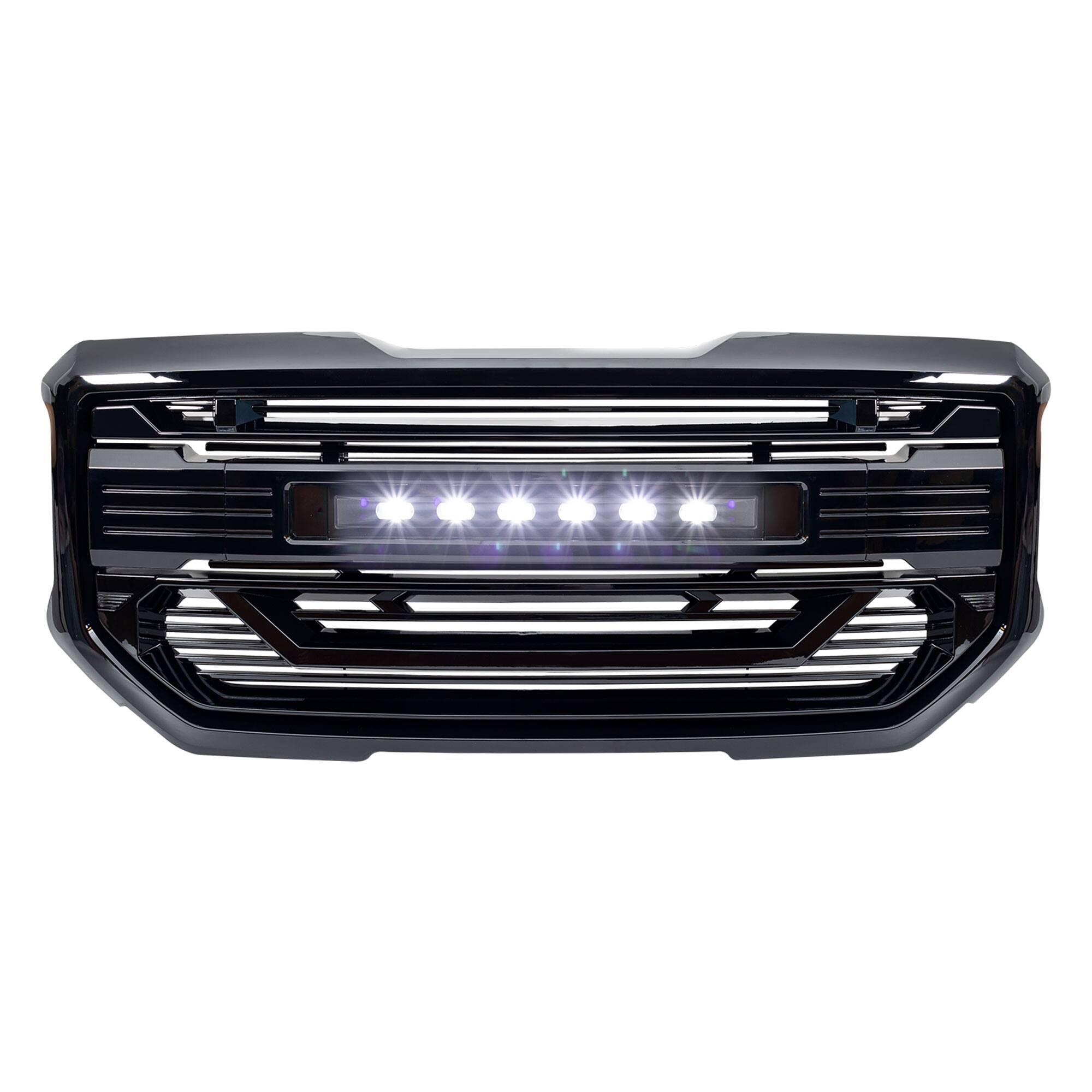 Alt View 8. AMERICAN MODIFIED - AMERICAN MODIFIED Armor Grille for 2016 to 2018 GMC Sierra 1500, Glossy Black - Glossy Black.