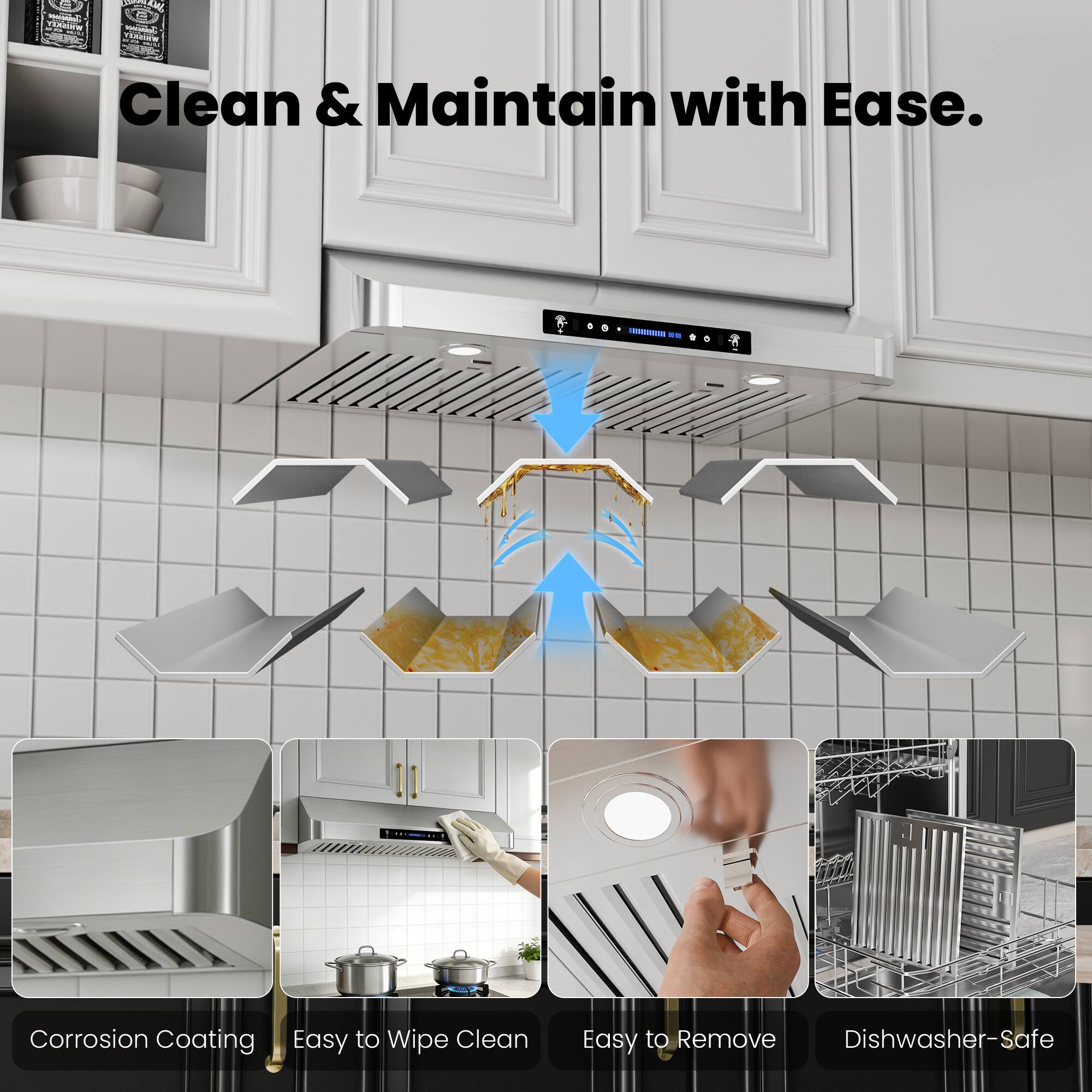 KTAL - Hande - Clean & Maintain with Ease.  
- Corrosion Coating  
- Easy to Wipe Clean  
- Easy to Remove  
- Dishwasher-Safe