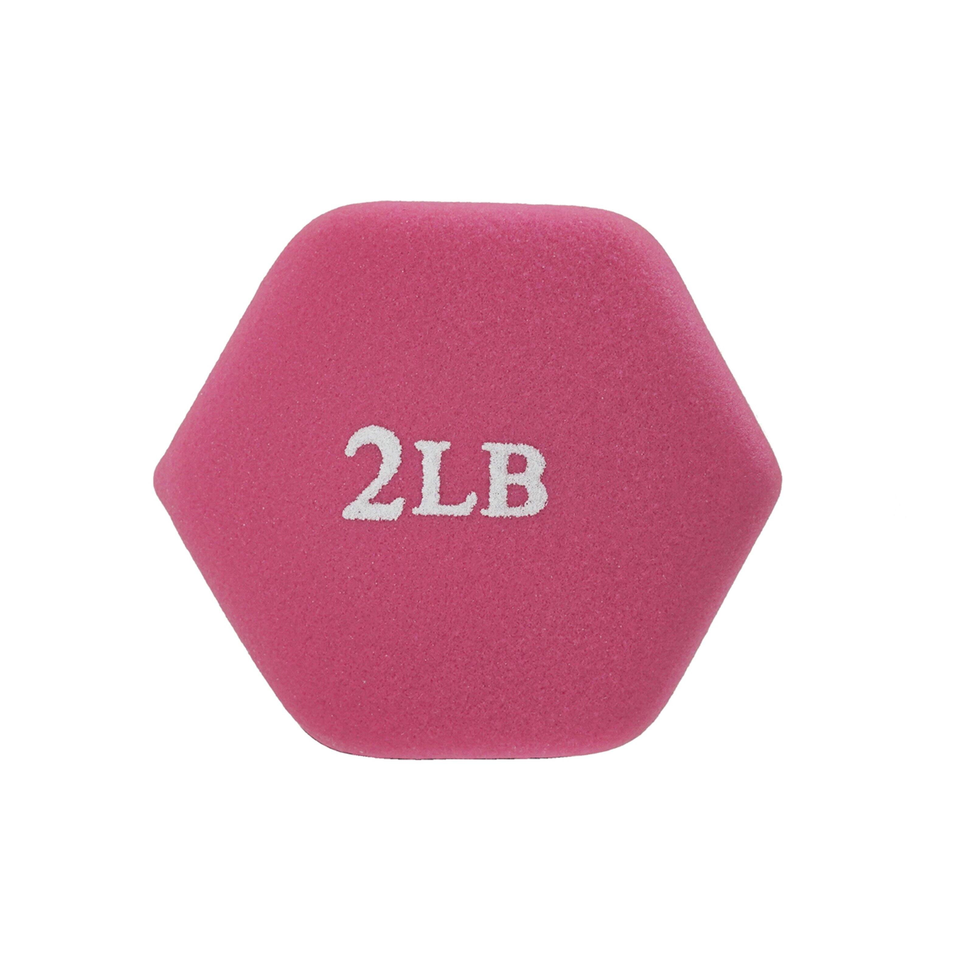 Back. Sunny Health & Fitness - Neoprene Dumbbell Set (Pair) - 2 LB - Pink.