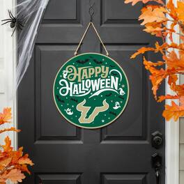 Evergreen Enterprises - South Florida Bulls 18" Happy Halloween Wooden Round Door Sign - Multicolor