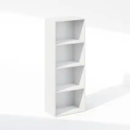 Front. Furinno - Reed 4-Tier Open Shelf Multipurpose Closet & Clothing Storage, Storage Organizer - White.