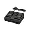 Front. WORX - 20V Power Share and 18V Li-Ion Dual Port Battery Charger - Black.