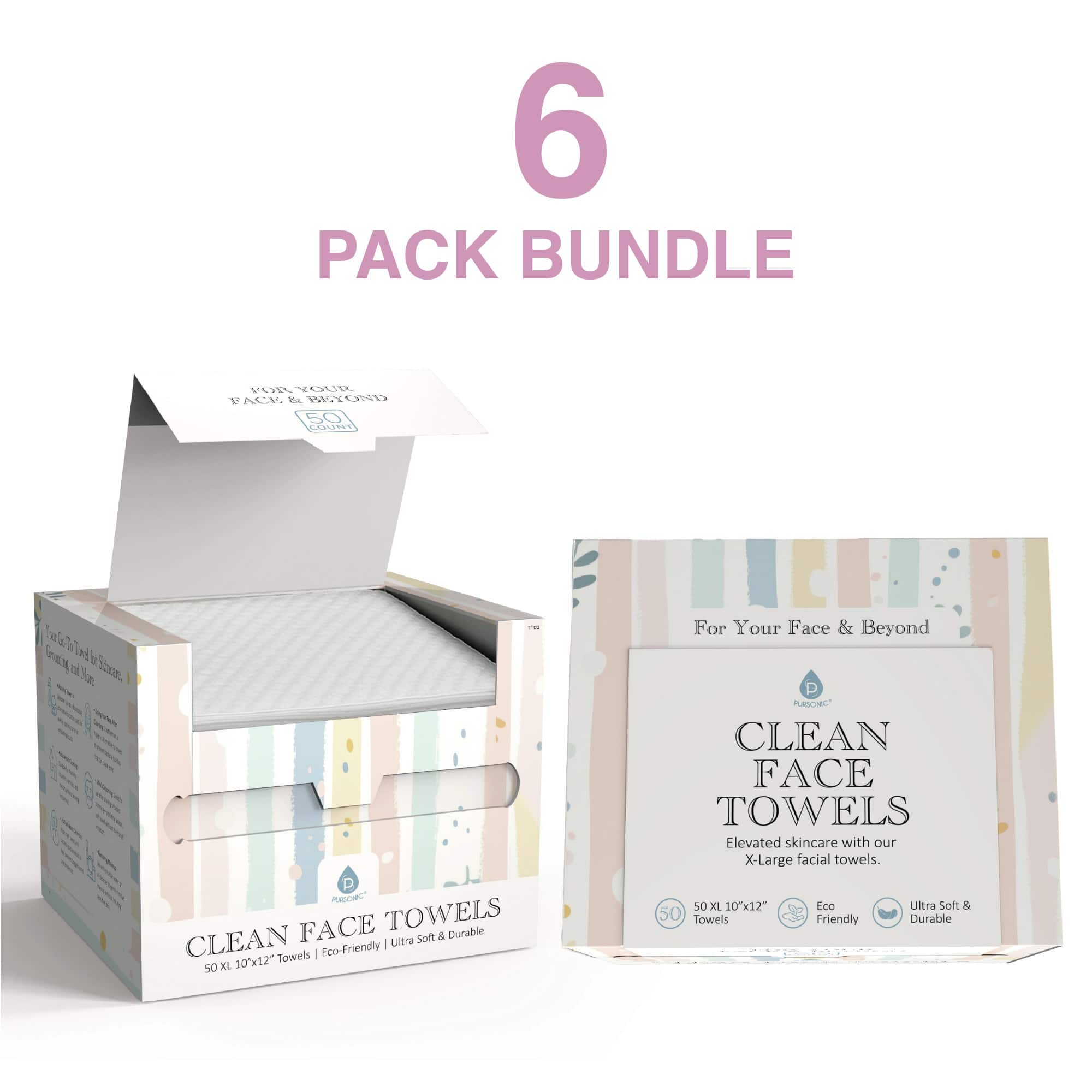 Pursonic - Clean Facial Towels – Six Pack Bundle | Eco-Friendly, Extra-Large, 100% Plant-Based Towels price history on PriceWatchPro
