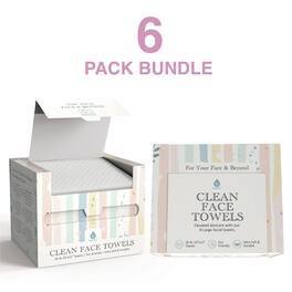 Pursonic - Clean Facial Towels – Six Pack Bundle | Eco-Friendly, Extra-Large, 100% Plant-Based Towels
