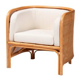 bali & pari - Bandung Bohemian Rattan Accent Chair - Light Honey