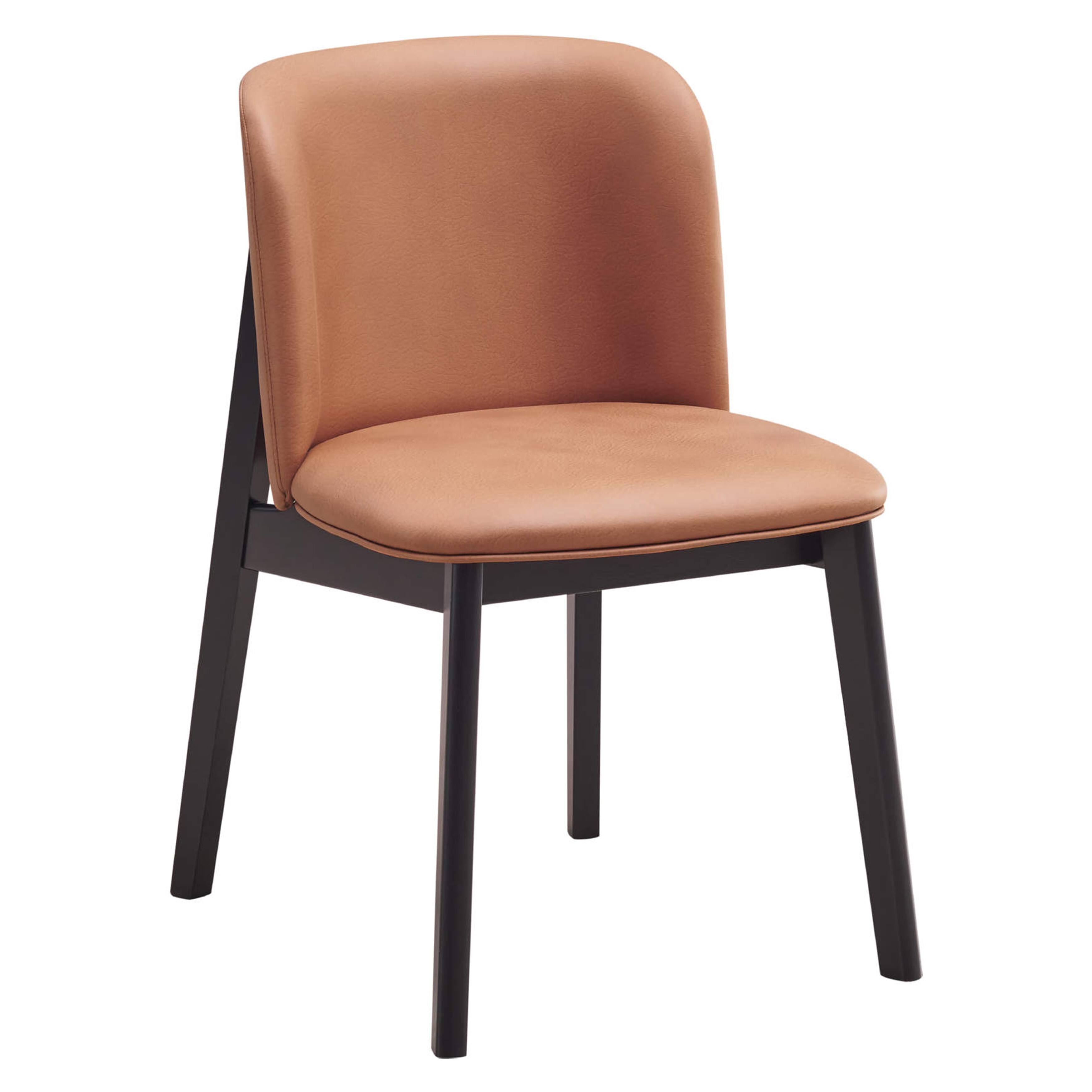 Alt View 1. Manhattan Lane - Iora 22 Inch Side Dining Chair Set of 2, Ergonomic, Brown Fabric - Brown, Black.