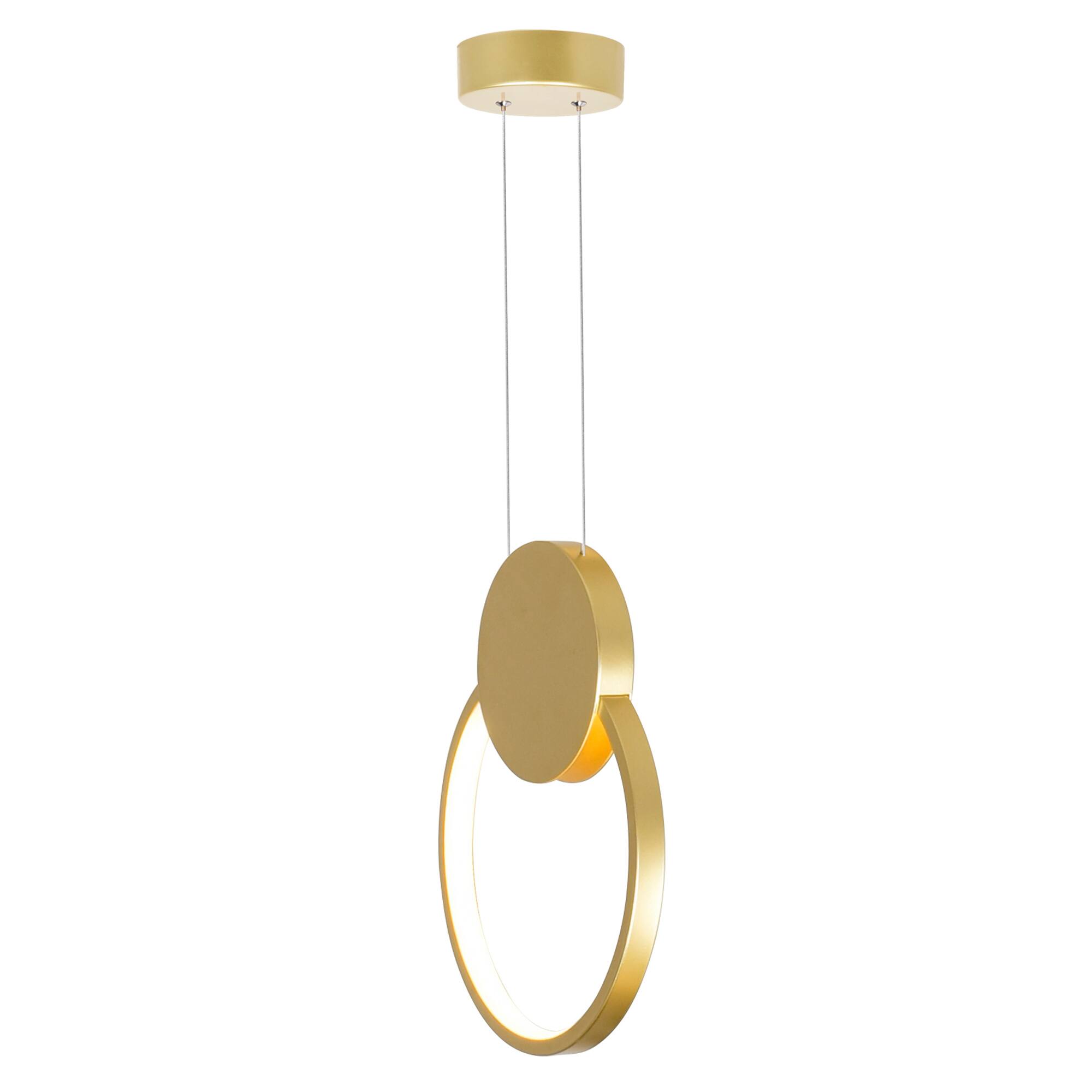 Back. CWI Lighting - Pulley 8 in LED Satin Gold Mini Pendant - Satin Gold.