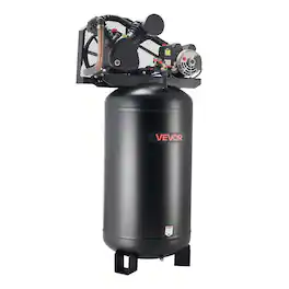 VEVOR - 80 Gallons Heavy-Duty Air Compressor,5HP 10 SCFM at 90PSI Air Compressors Max 175PSI Pressure, Oil-Lubricated Compressor - Black;Orange