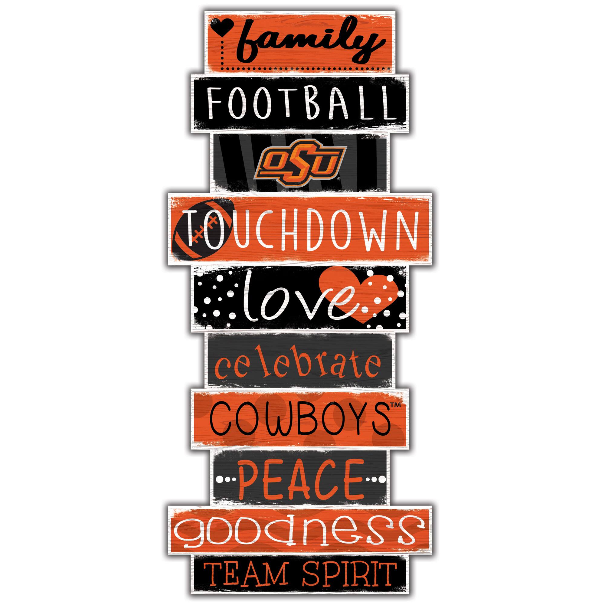 Oklahoma State Cowboys 5'' x 24'' Celebrations Stack Sign