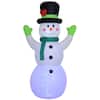 Front. Outsunny - 10FT Christmas Inflatables Cheerful Snowman in Black Hat, Green Scarf and Gloves, for Lawn Garden Party - White.