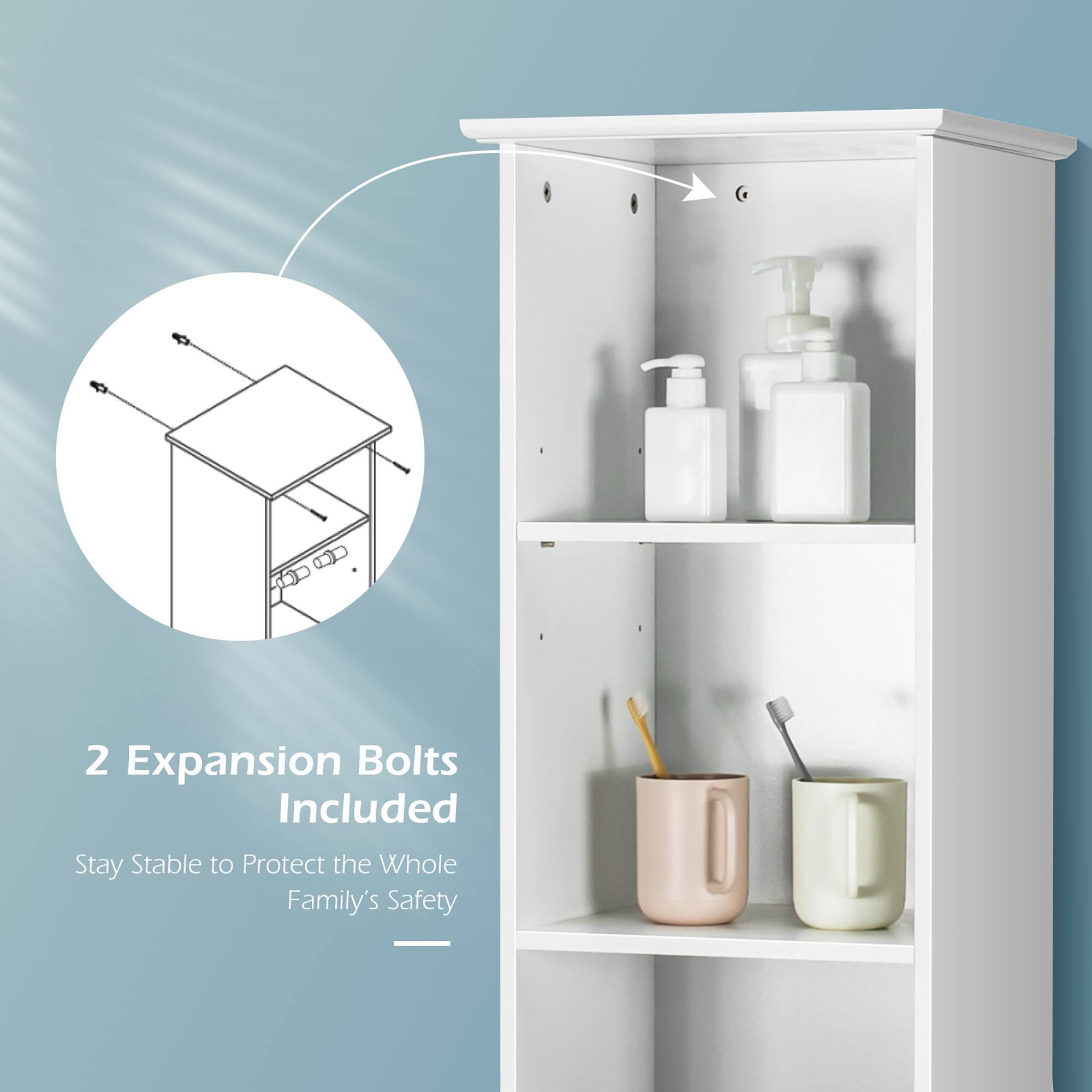 2 Expansion Bolts Included
Stay Stable to Protect the Whole Family's Safety