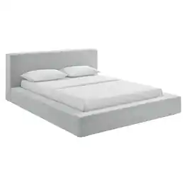 Luma Chenille Upholstered King Platform Bed Frame by Modway - Light Gray Fabric
