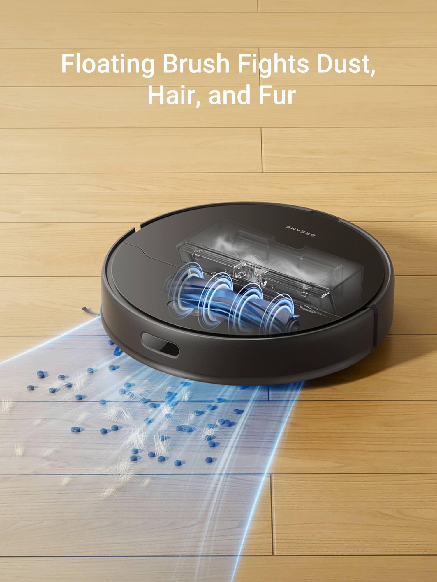 Floating Brush Fights Dust, Hair, and Fur