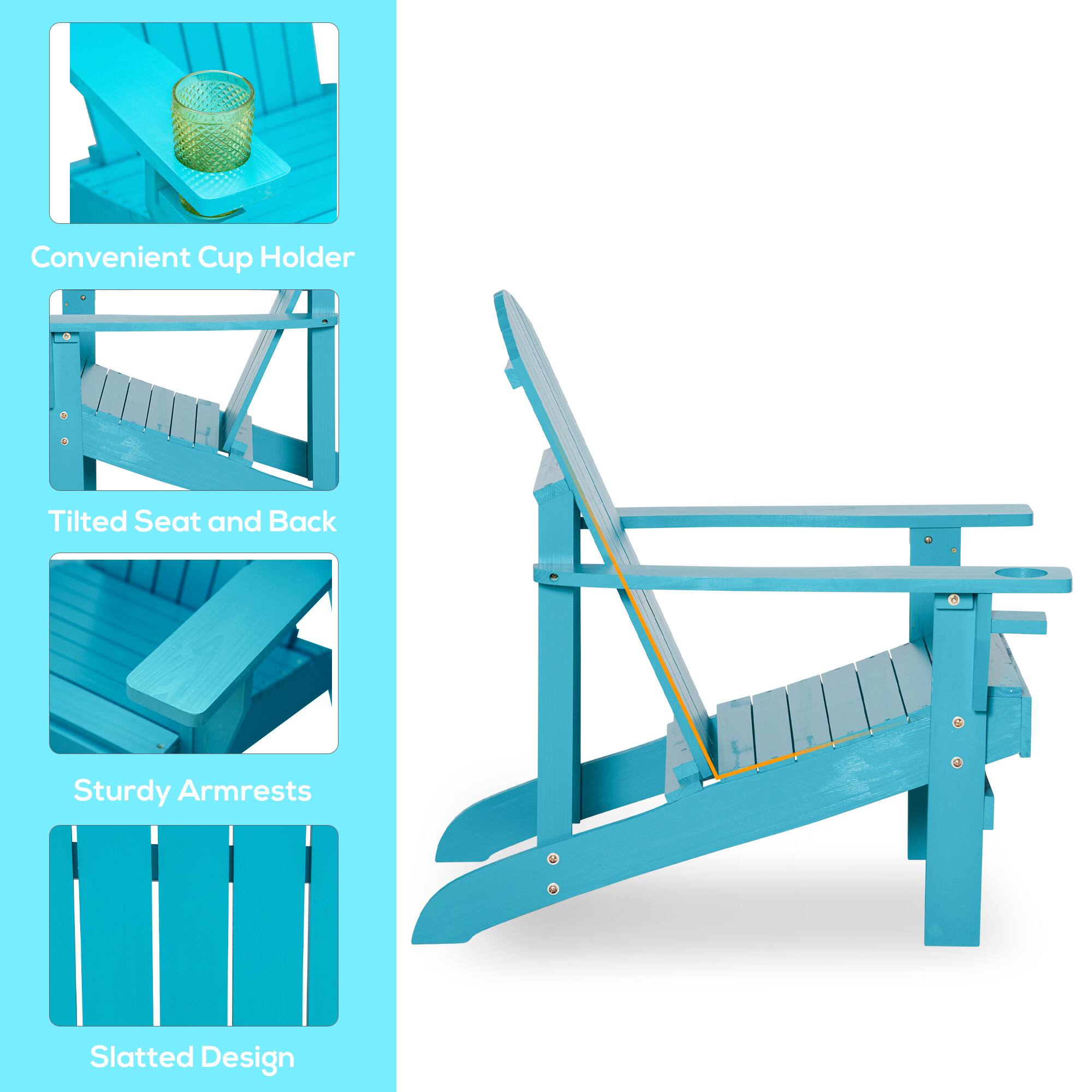Convenient Cup Holder, Tilted Seat and Back, Sturdy Armrests, Slatted Design